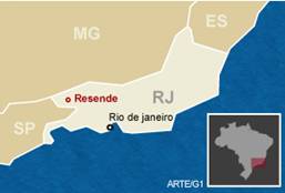 mapa Resende, RJ 